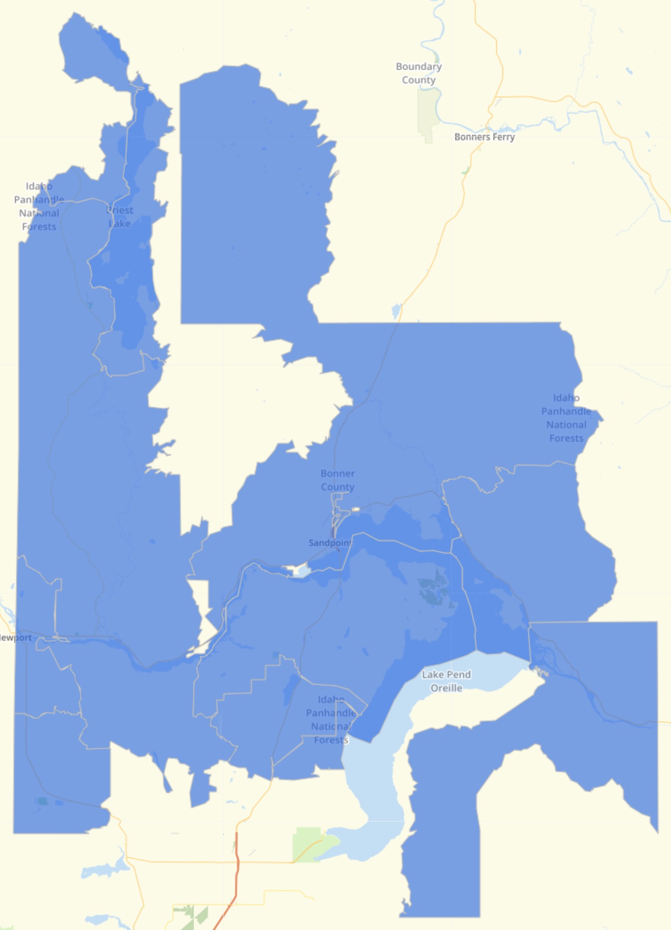 Bonner County Map