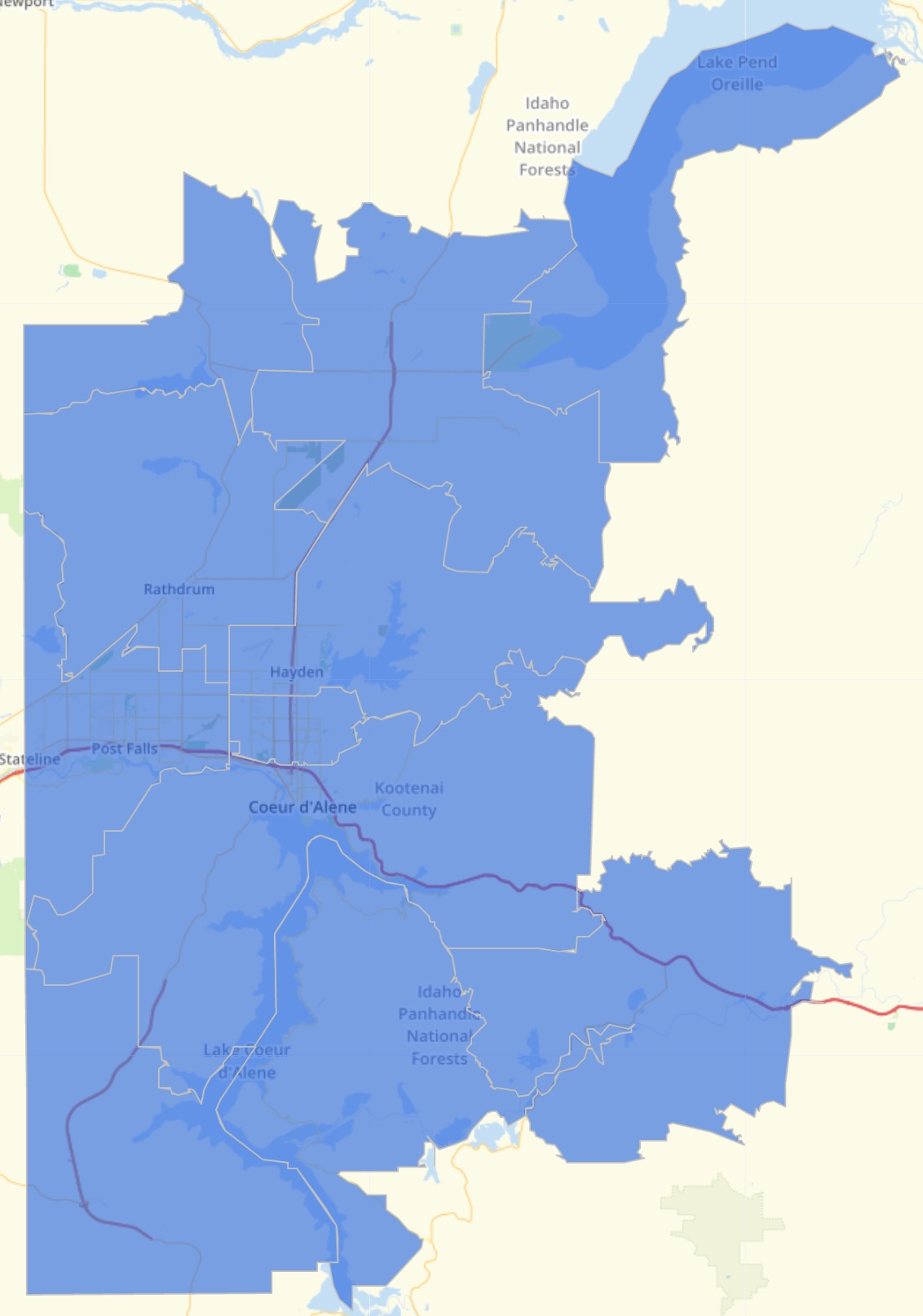 Kootenia County Map